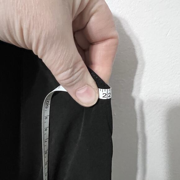 VTG Y2K Black Dress Sz 14 Sleeveless midi ruffle V-neck Empire Waist Career - Picture 5 of 8